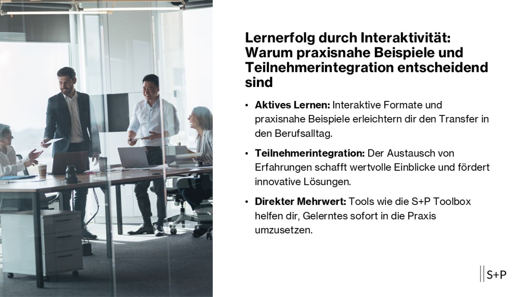 Lernerfolg mit interaktiven Seminaren von S+P