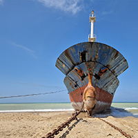 Gebeachtes Schiff für Recycling – © GSR Services GmbH