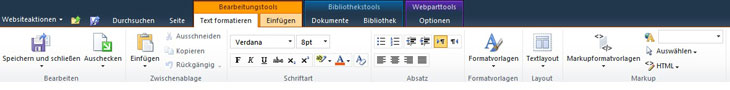 Die neue Ribbon-Leiste in SharePoint 2010 sorgt für eine einheitlich Bedienung Die neue Ribbon-Leiste in SharePoint 2010 sorgt für eine einheitlich Bedienung