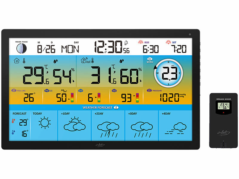 infactory Jumbo-Funk-Wetterstation FWS-910 mit WLAN, Außensensor, Hygro-& Thermometer, www.pearl.de (Die Bildrechte liegen bei dem Verfasser der Mitteilung.)