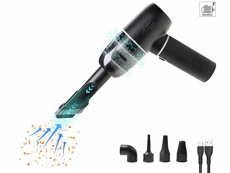 Sichler Haushaltsgeräte 4in1-Akku-Handstaubsauger& Gebläse, Brushless-Motor, HEPA, www.pearl.de (Die Bildrechte liegen bei dem Verfasser der Mitteilung.)