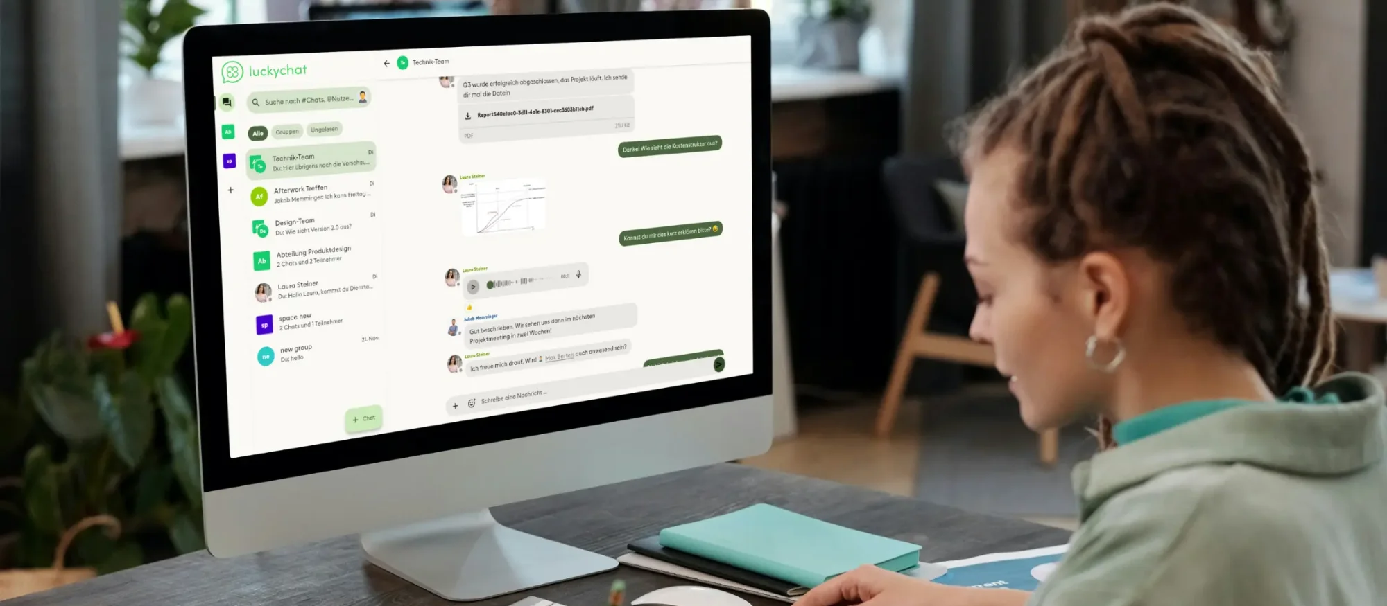 Der luckychat ist das neue Tool für effiziente Kommunikation im Unternehmen. Der luckychat ist das neue Tool für effiziente Kommunikation im Unternehmen.