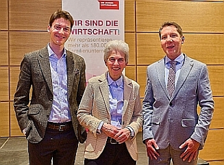 Veit Ulbricht, DIE JUNGEN UNTERNEHMER, Marie-Agnes Strack-Zimmermann, MdEP, und Dr. Hendrik Zeiß, DI