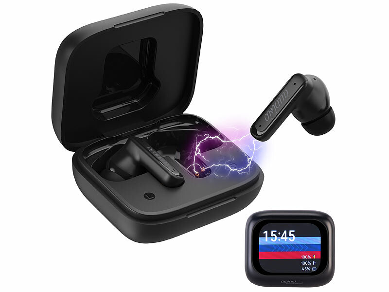 auvisio Kabellose In-Ear-Kopfhörer IHS-470.bt mit Touchscreen-Ladecase& ANC, www.pearl.de (Die Bildrechte liegen bei dem Verfasser der Mitteilung.) auvisio Kabellose In-Ear-Kopfhörer IHS-470.bt mit Touchscreen-Ladecase& ANC, www.pearl.de (Die Bildrechte liegen bei dem Verfasser der Mitteilung.)
