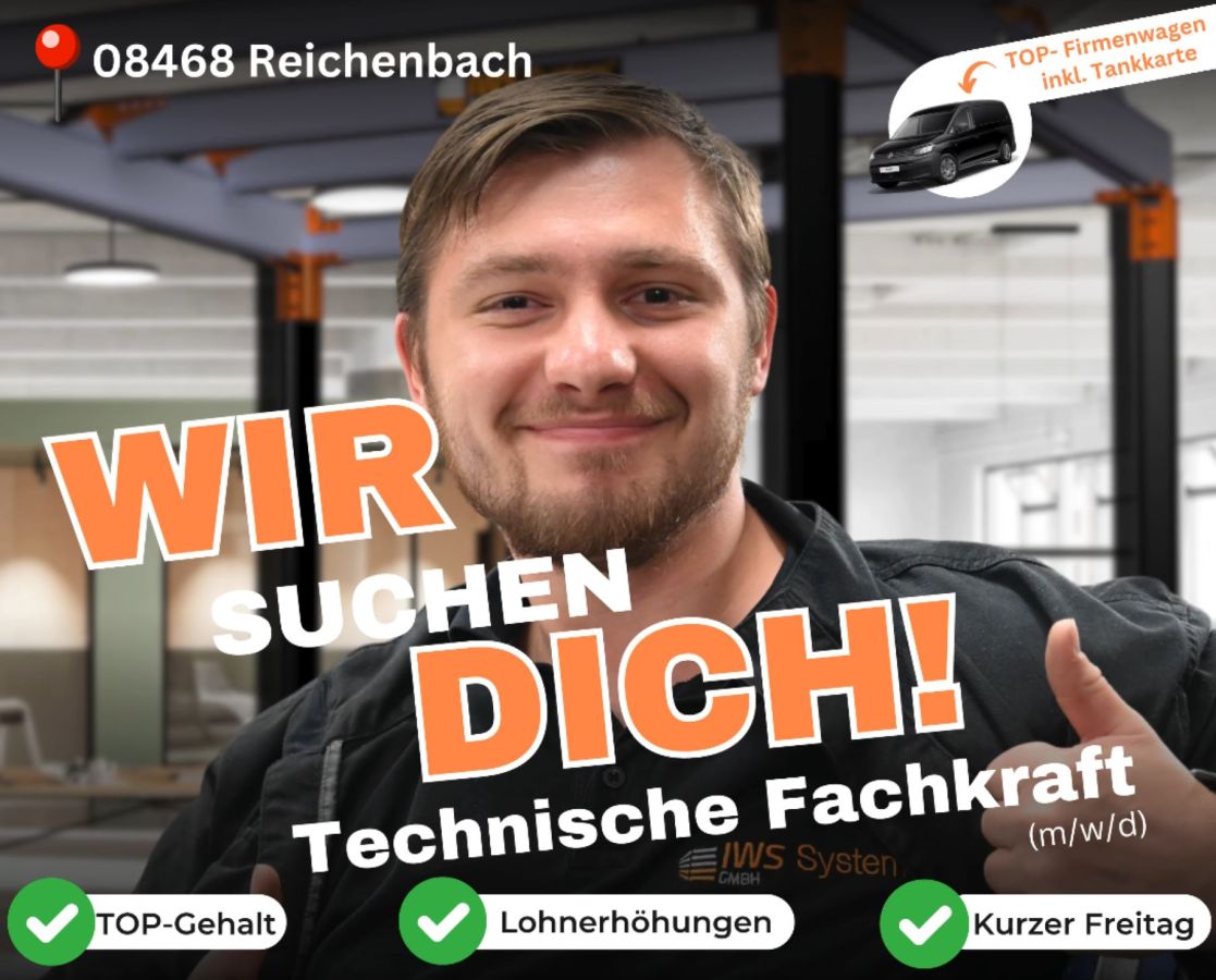 2025 - IWS System in Reichenbach expandiert weiter - Mitarbeiter gesucht (© IWS System GmbH) 2025 - IWS System in Reichenbach expandiert weiter - Mitarbeiter gesucht (© IWS System GmbH)