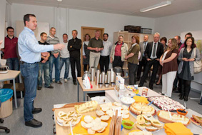 Prof. Dr. Ralph Sonntag, wissenschaftlicher Leiter der HTW Gründungsschmiede, bei der feierlichen Ei Prof. Dr. Ralph Sonntag, wissenschaftlicher Leiter der HTW Gründungsschmiede, bei der feierlichen Ei