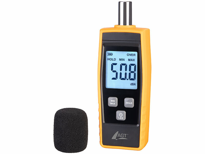 AGT Digitales Dezibel-Schallpegelmessgerät, 30 - 130 dB, mit LCD-Display, www.pearl.de (Die Bildrechte liegen bei dem Verfasser der Mitteilung.) AGT Digitales Dezibel-Schallpegelmessgerät, 30 - 130 dB, mit LCD-Display, www.pearl.de (Die Bildrechte liegen bei dem Verfasser der Mitteilung.)
