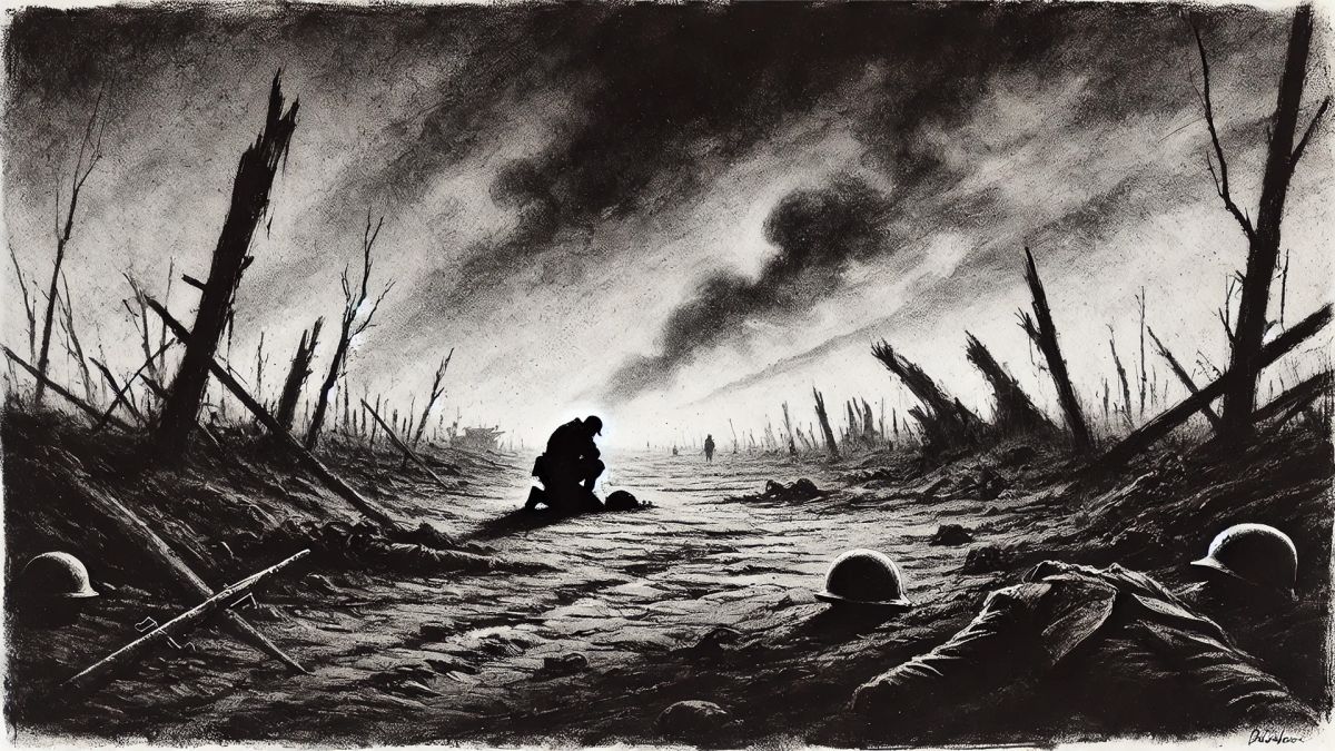 Verbrannte Erde, zerbrochene Bäume und gefallene Soldaten - Die Narben des Krieges! (© DREIFISCH) Verbrannte Erde, zerbrochene Bäume und gefallene Soldaten - Die Narben des Krieges! (© DREIFISCH)