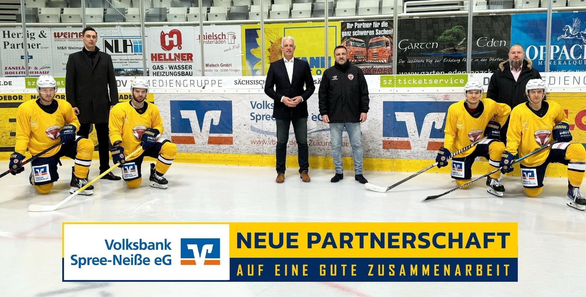 Kooperation zwischen Volksbank Spree-Neiße und Lausitzer Füchsen