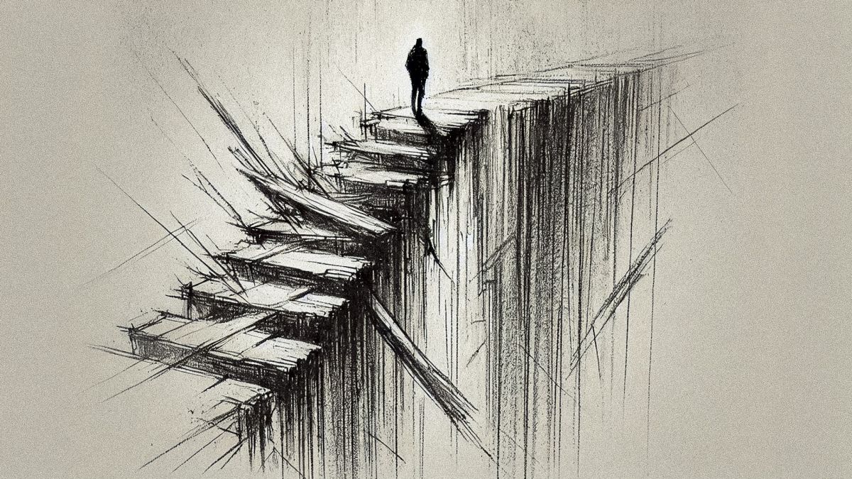 Den Weg nach oben kennst du Schritt für Schritt. Der Fall danach löscht all deine Erinnerung. (© DREIFISCH)