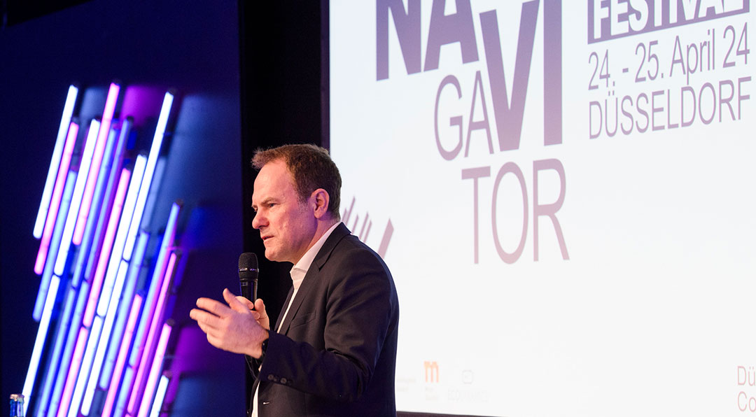 Oberbürgermeister Dr. Stephan Keller eröffnet das Navigator Festival 2024 (Die Bildrechte liegen bei dem Verfasser der Mitteilung.)