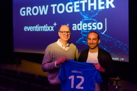 Jens Brämer (li.), CTS EVENTIM Sports GmbH, und Uwe Fischer, adesso SE (Quelle: CTS EVENTIM) Jens Brämer (li.), CTS EVENTIM Sports GmbH, und Uwe Fischer, adesso SE (Quelle: CTS EVENTIM)