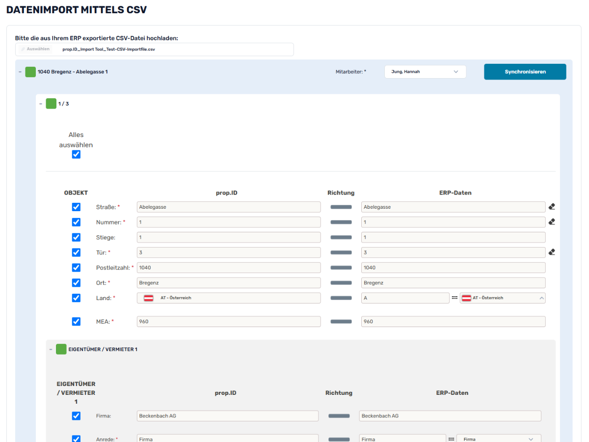 Datenimport mittels Smart Import von prop.ID Datenimport mittels Smart Import von prop.ID