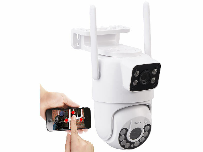 7links Dual-Objektiv-IP-Außen-Kamera IPC-545.duo, 2x 2K, 3MP, Pan-Tilt, 360°, WLAN, www.pearl.de (Die Bildrechte liegen bei dem Verfasser der Mitteilung.) 7links Dual-Objektiv-IP-Außen-Kamera IPC-545.duo, 2x 2K, 3MP, Pan-Tilt, 360°, WLAN, www.pearl.de (Die Bildrechte liegen bei dem Verfasser der Mitteilung.)