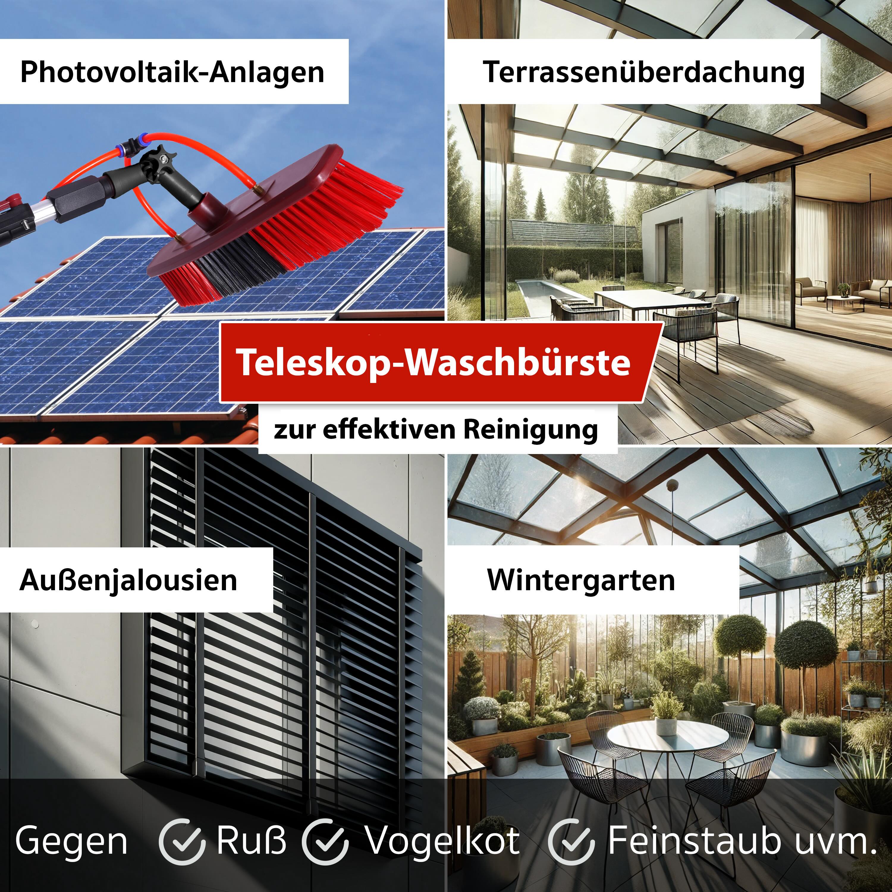AGT Teleskop-Waschbürste, bis 4,5/ 7 m, Alu-Stangen, Reinigungsmittel-Tank, www.pearl.de (Die Bildrechte liegen bei dem Verfasser der Mitteilung.)
