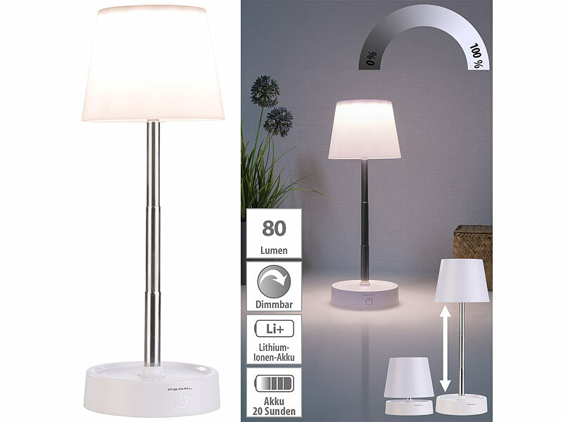 PEARL Dimmbare Teleskop-Akku-Tischleuchte mit 80 Lumen, 1.200 mAh, USB-C, www.pearl.de (Die Bildrechte liegen bei dem Verfasser der Mitteilung.)