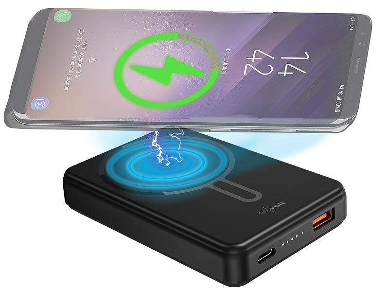 revolt Wireless-Powerbank, 10.000 mAh, 22,5 Watt PD, USB-A/-C, MagSafe-kompatibel, pearl.de (Die Bildrechte liegen bei dem Verfasser der Mitteilung.) revolt Wireless-Powerbank, 10.000 mAh, 22,5 Watt PD, USB-A/-C, MagSafe-kompatibel, pearl.de (Die Bildrechte liegen bei dem Verfasser der Mitteilung.)