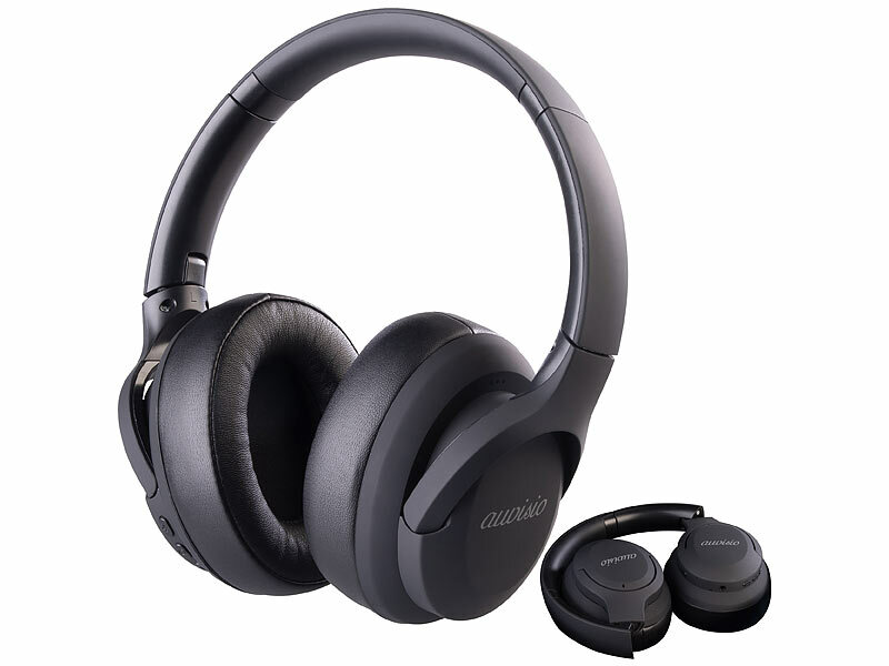 auvisio Faltbarer Reise Over-Ear-Kopfhörer OHS-400.bt mit Akku, ANC, BT 5.3& Mikro, www.pearl.de (Die Bildrechte liegen bei dem Verfasser der Mitteilung.)