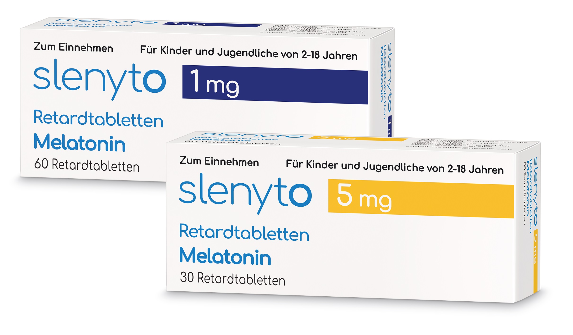 Slenyto–Melatonin-Retardtabletten in zwei verschiedenen Wirkstärken©InfectoPharm (Die Bildrechte liegen bei dem Verfasser der Mitteilung.)