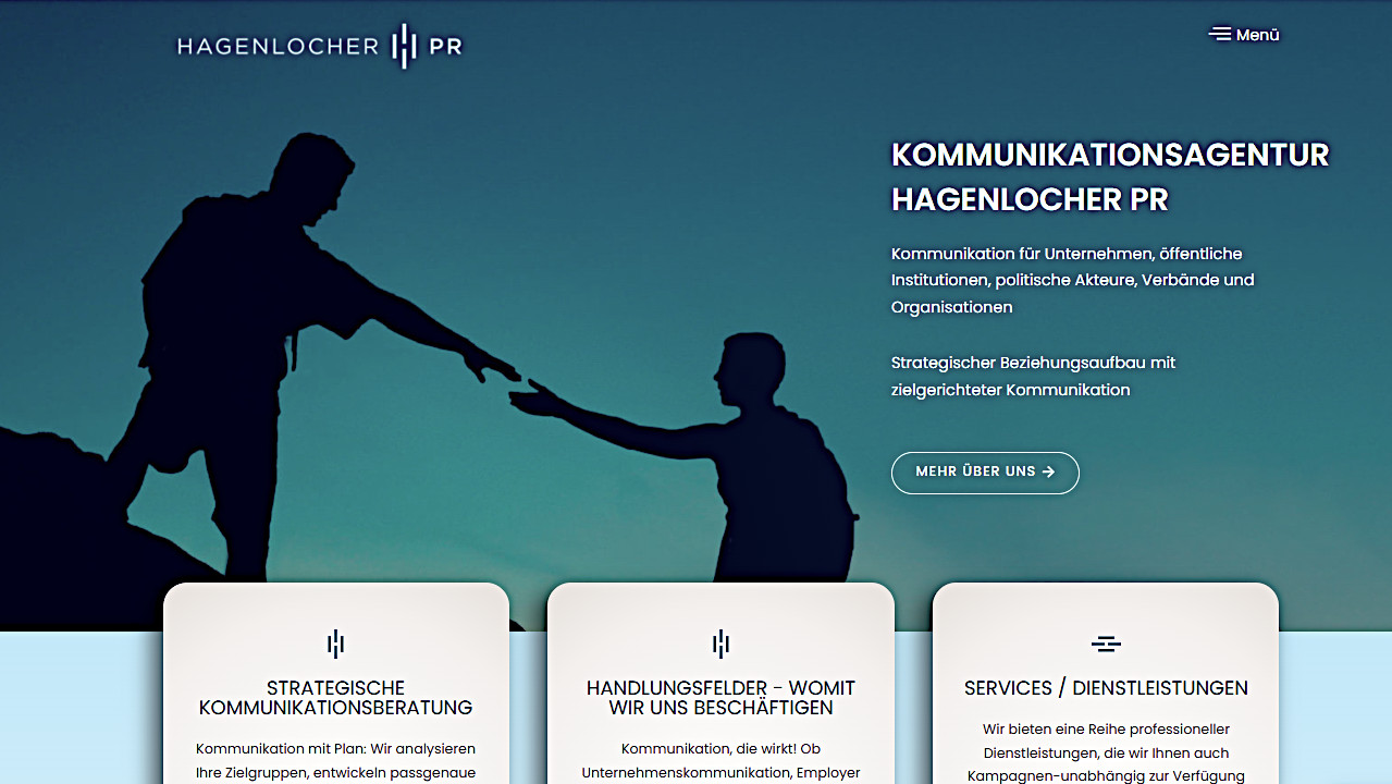 Mit einer neuen Website zeigt HAGENLOCHER PR seine Leistungsangebote (Die Bildrechte liegen bei dem Verfasser der Mitteilung.)