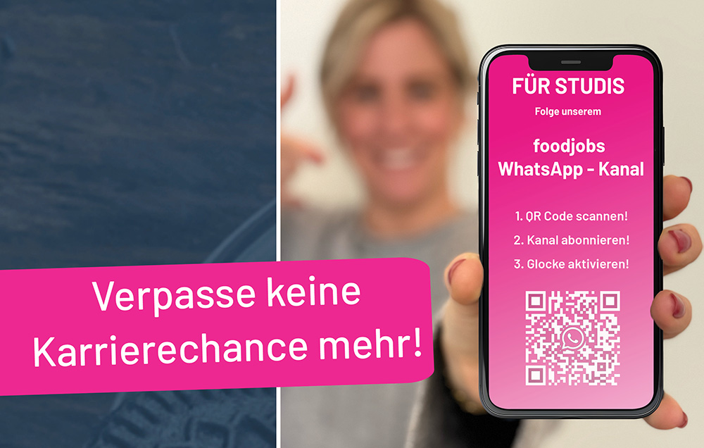 foodjobs WhatsApp-Kanal QR-Code (Die Bildrechte liegen bei dem Verfasser der Mitteilung.)