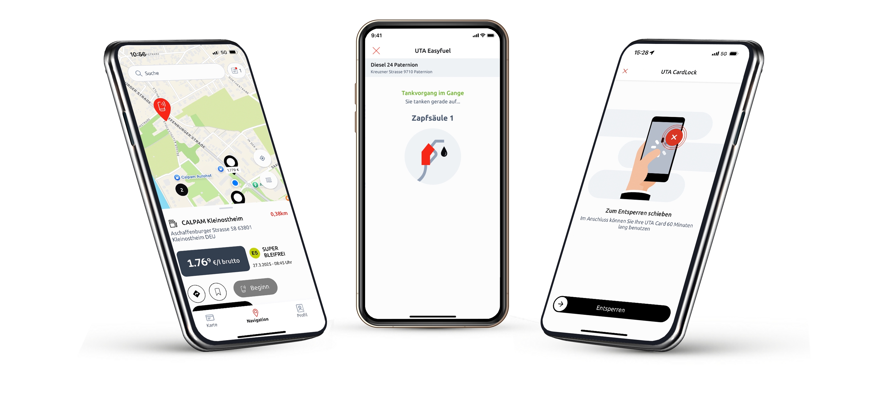 Neue App: UTA Edenred Drive vereint den UTA Stationsfinder und die digitale Tankkarte UTA EasyFuel. (Bildquelle:©UTA Edenred)