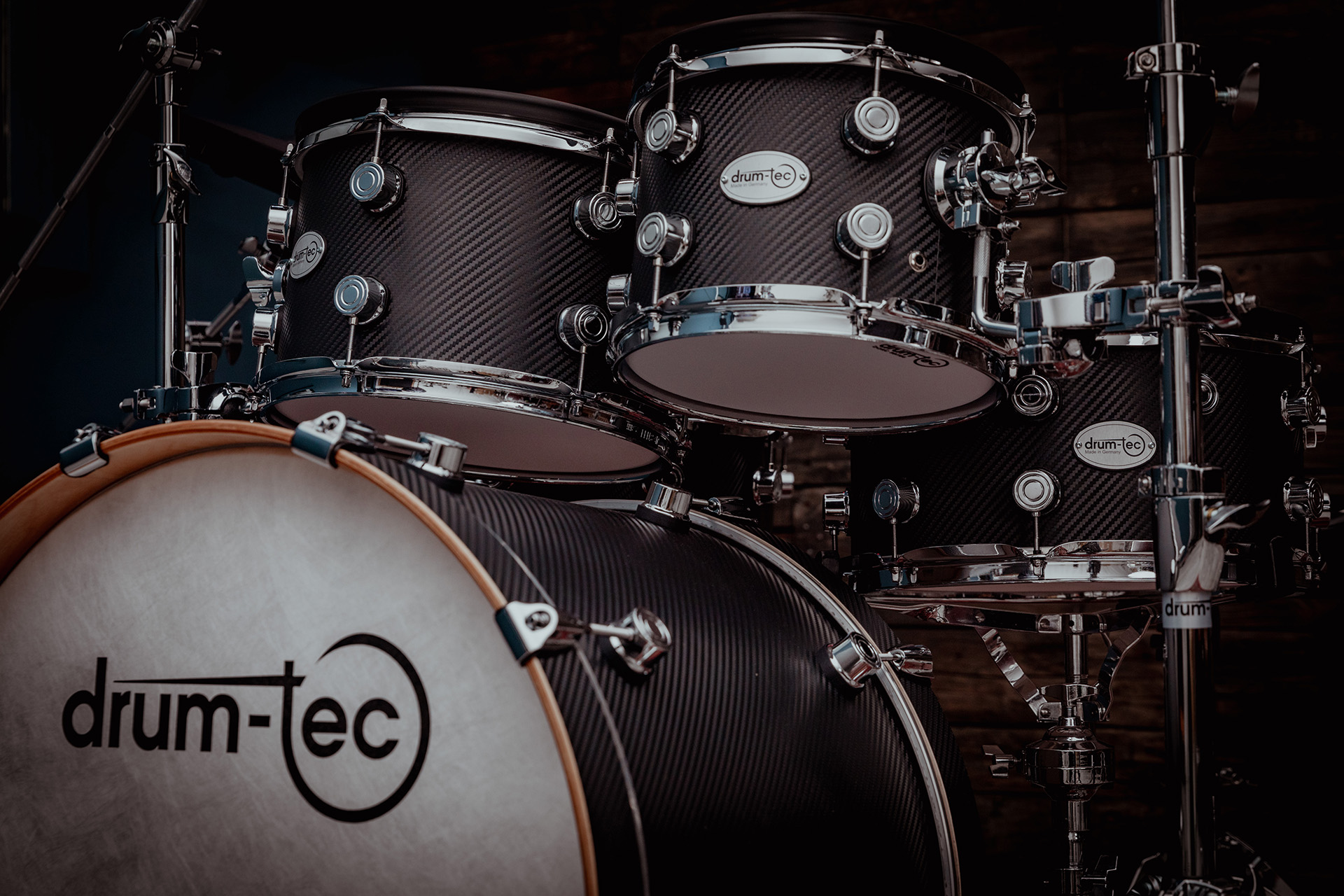 drum-tec pro 3 Series E-Drums im neuen Carbon-Finish (Die Bildrechte liegen bei dem Verfasser der Mitteilung.)