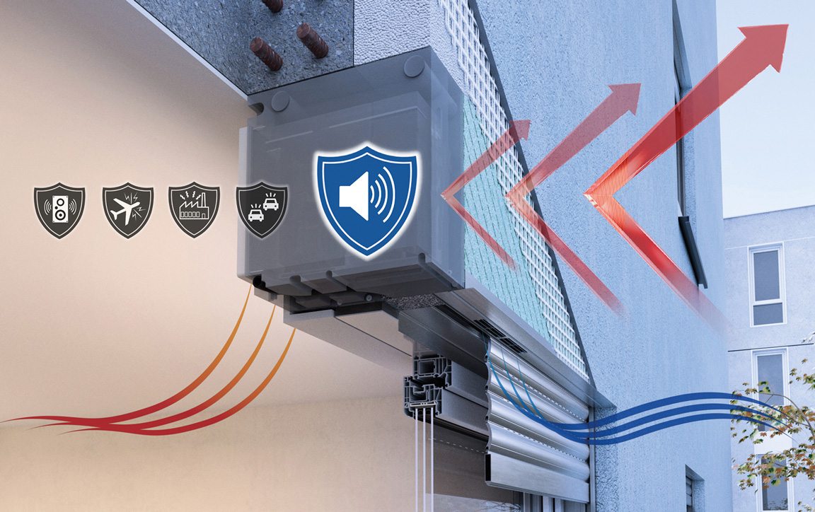 Rollladen- und Raffstorekästen von Beck+Heun mit Zuluftelementen oder AIRFOX®PLUS (Bildquelle: Beck+Heun)