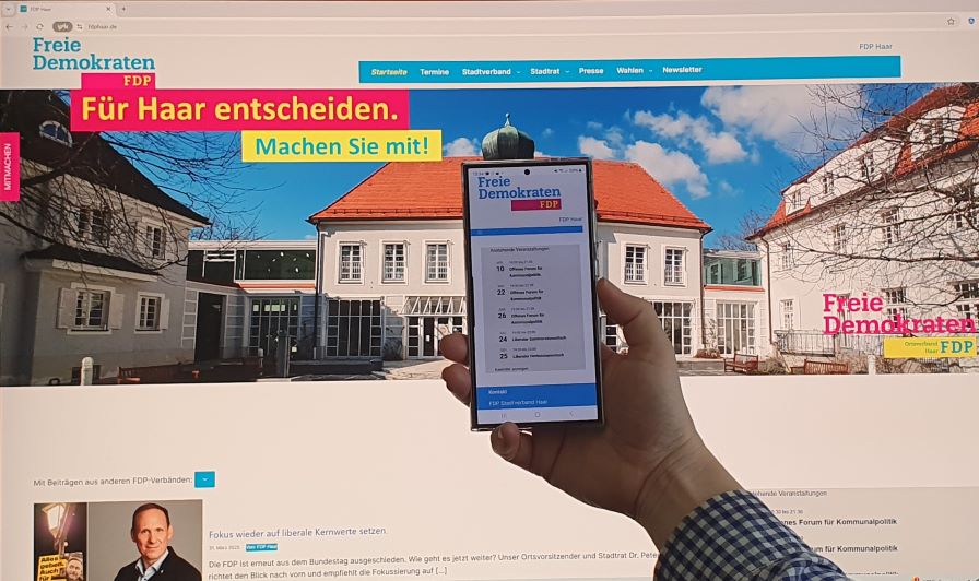 Neues Design: Die FDP Haar hat ihre Webseite für die Nutzer mobiler Endgeräte weiterentwickelt. Neues Design: Die FDP Haar hat ihre Webseite für die Nutzer mobiler Endgeräte weiterentwickelt.