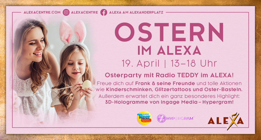 Am Ostersamstag gibt das ALEXA eine große Osterparty (Bildquelle: Sonae Sierra)