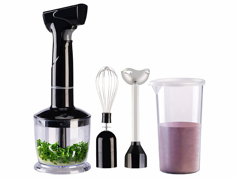 Rosenstein& Söhne Edelstahl-Akku-Stabmixer-Set SM-450, abnehmbarer Mixstab, www.pearl.de (Die Bildrechte liegen bei dem Verfasser der Mitteilung.) Rosenstein& Söhne Edelstahl-Akku-Stabmixer-Set SM-450, abnehmbarer Mixstab, www.pearl.de (Die Bildrechte liegen bei dem Verfasser der Mitteilung.)