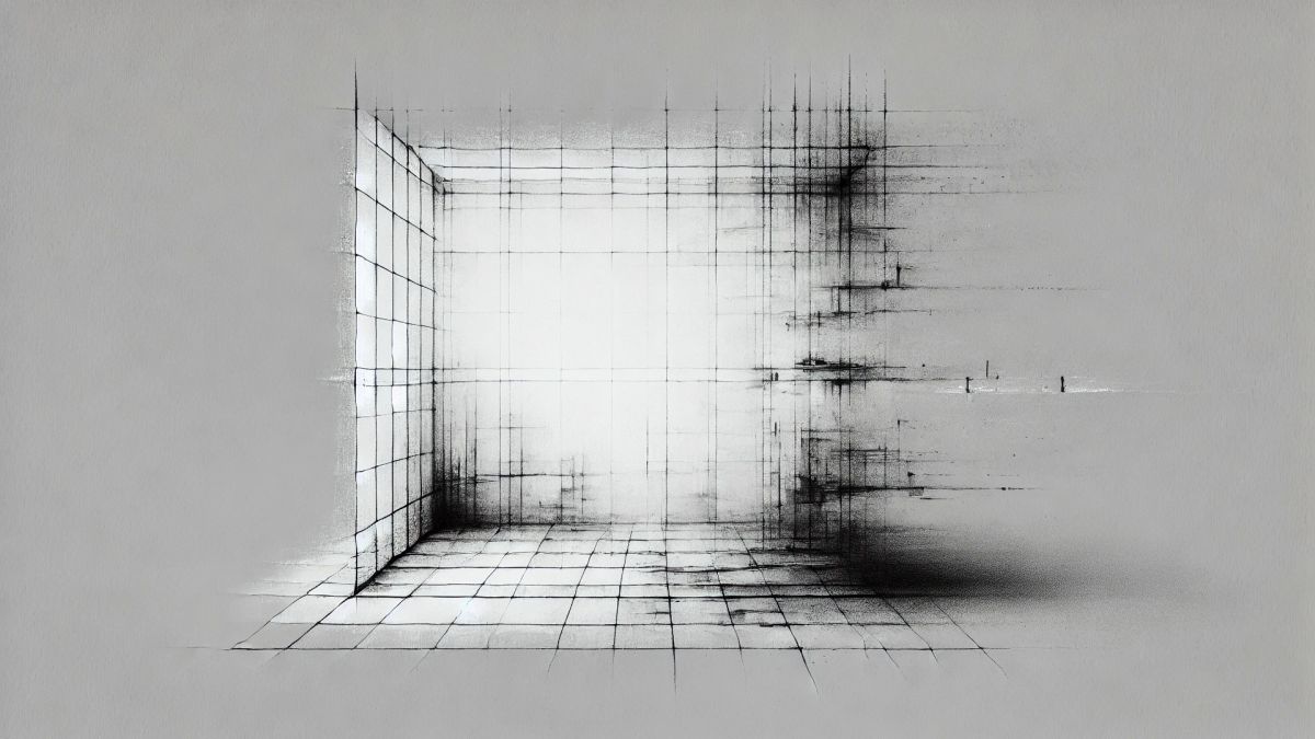 Reduzierter Raum aus Linien, der sich scheinbar auflöst - flüchtig, still, als würde er auf Bewegung (© DREIFISCH) Reduzierter Raum aus Linien, der sich scheinbar auflöst - flüchtig, still, als würde er auf Bewegung (© DREIFISCH)