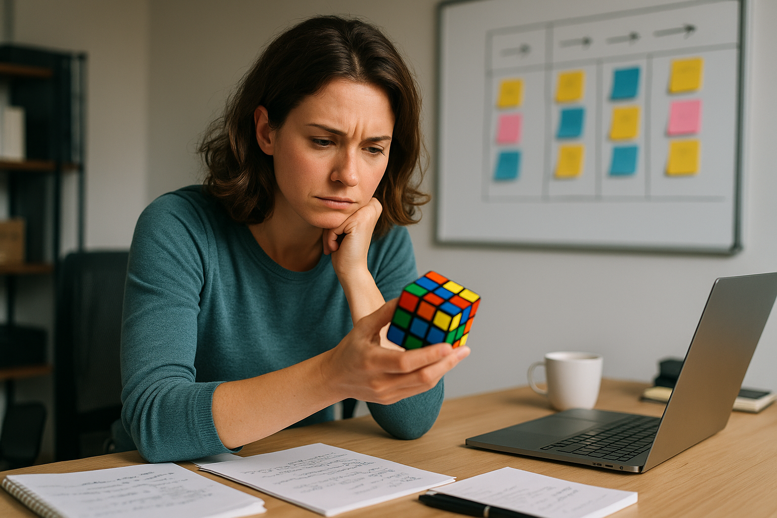Das Würfelprinzip® bringt Struktur ins Business-Chaos. Darstellung KI-generiert. Das Würfelprinzip® bringt Struktur ins Business-Chaos. Darstellung KI-generiert.