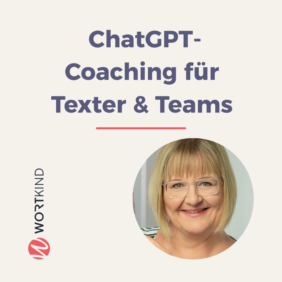 KI-Coaching für Texter - ChatGPT im Schreiballtag sicher und effizient nutzen lernen (© Fotoprofile Katrin Bernhard) KI-Coaching für Texter - ChatGPT im Schreiballtag sicher und effizient nutzen lernen (© Fotoprofile Katrin Bernhard)
