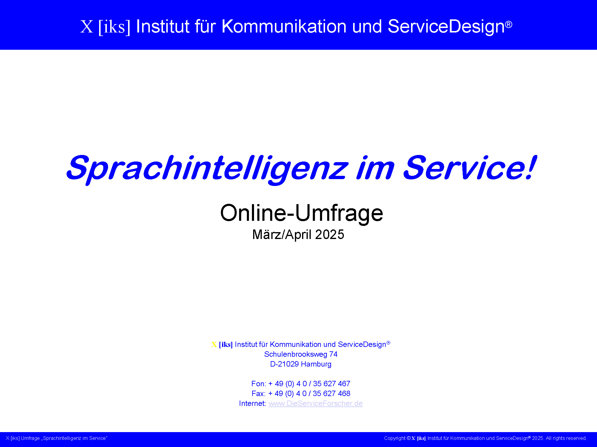 X [iks] Umfrage „Sprachintelligenz im Service“