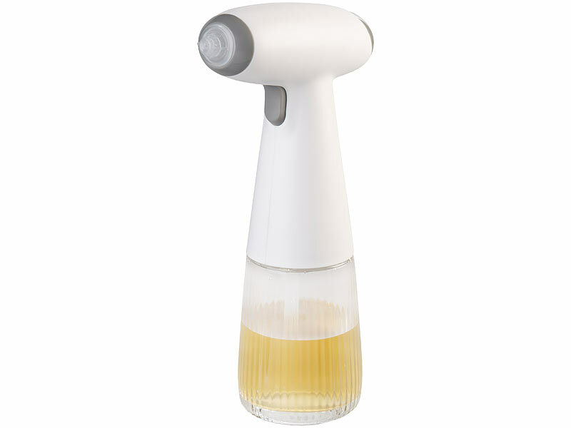 Rosenstein& Söhne Akku-Nebel-Sprühflasche fürÖl und Essig, 180 ml, Echtglas, USB-C, www.pearl.de (Die Bildrechte liegen bei dem Verfasser der Mitteilung.)