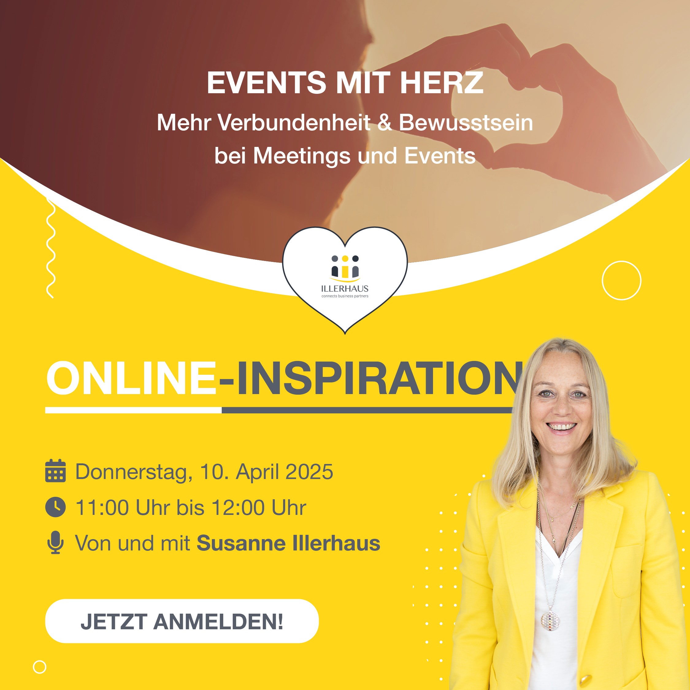 Events mit Herz von und mit Susanne Illerhaus (Die Bildrechte liegen bei dem Verfasser der Mitteilung.) Events mit Herz von und mit Susanne Illerhaus (Die Bildrechte liegen bei dem Verfasser der Mitteilung.)