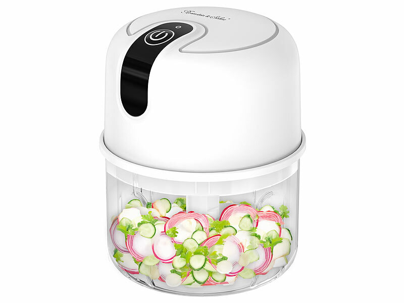Rosenstein& Söhne Kompakter Akku-Zerkleinerer& Mini-Mixer, USB, 200 ml, 1.200 mAh, www.pearl.de (Die Bildrechte liegen bei dem Verfasser der Mitteilung.) Rosenstein& Söhne Kompakter Akku-Zerkleinerer& Mini-Mixer, USB, 200 ml, 1.200 mAh, www.pearl.de (Die Bildrechte liegen bei dem Verfasser der Mitteilung.)