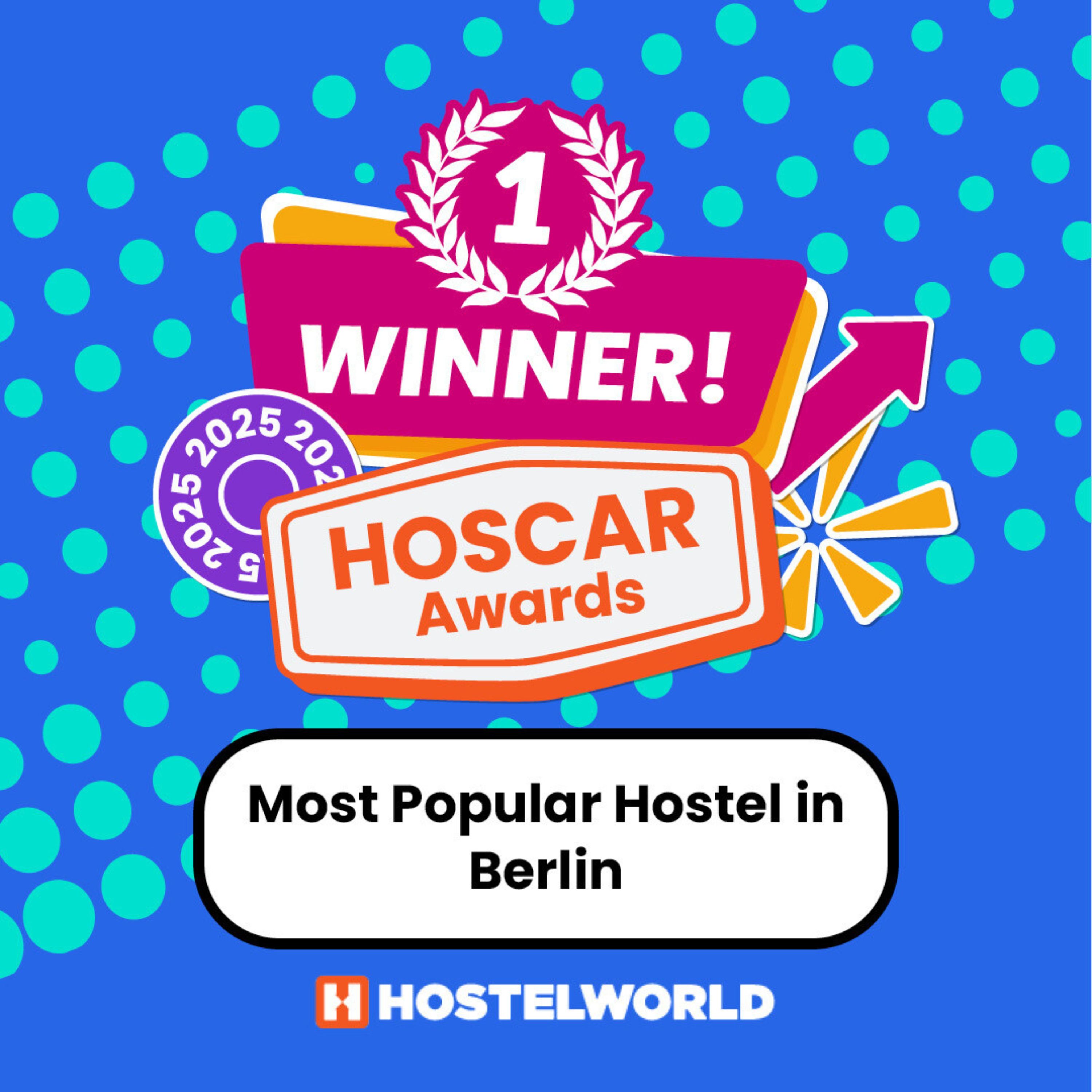 EastSeven Hostel Berlin HOSCAR Auszeichnung: Most Popular in Berlin EastSeven Hostel Berlin HOSCAR Auszeichnung: Most Popular in Berlin