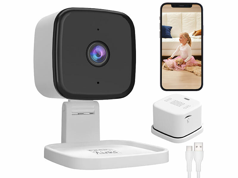 7links Mini-2K-IP-Überwachungskamera IPC-240, 4 MP, Nachtsicht, 360°-Halter, www.pearl.de (Die Bildrechte liegen bei dem Verfasser der Mitteilung.) 7links Mini-2K-IP-Überwachungskamera IPC-240, 4 MP, Nachtsicht, 360°-Halter, www.pearl.de (Die Bildrechte liegen bei dem Verfasser der Mitteilung.)