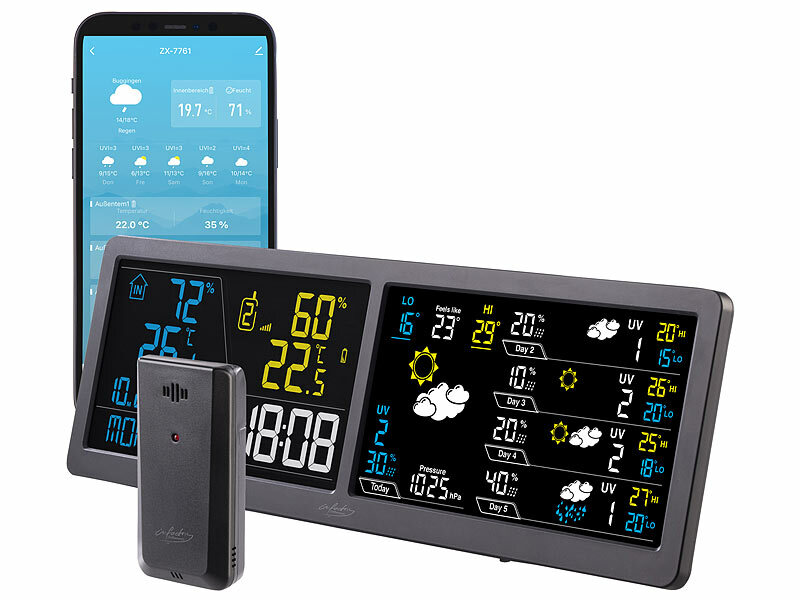 infactory WLAN-Funk-Wetterstation mit Widescreen-VA-Display FWS-750, Außensensor, App, www.pearl.de (Die Bildrechte liegen bei dem Verfasser der Mitteilung.) infactory WLAN-Funk-Wetterstation mit Widescreen-VA-Display FWS-750, Außensensor, App, www.pearl.de (Die Bildrechte liegen bei dem Verfasser der Mitteilung.)