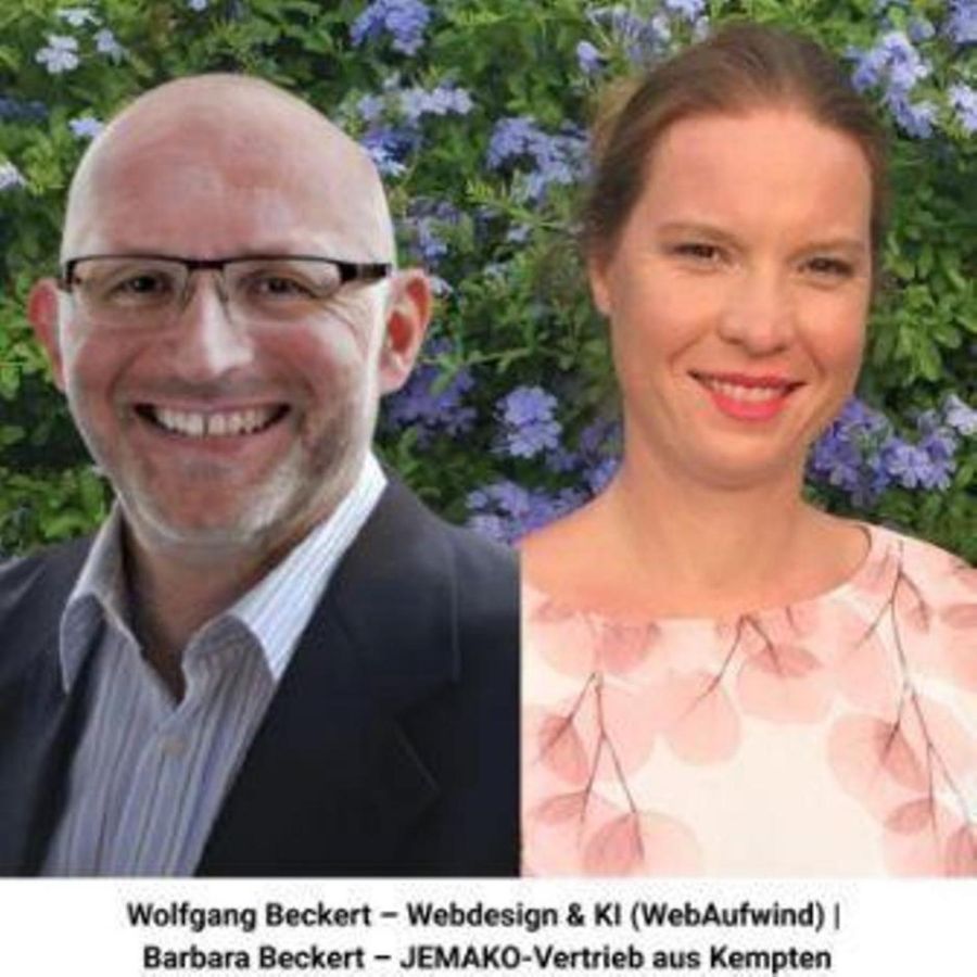 Wolfgang Beckert, Barbara Beckert, WebAufwind, Webseiten, KI-Beratung, Neukunden, Kempten, JEMAKO, SauberLinda Wolfgang Beckert, Barbara Beckert, WebAufwind, Webseiten, KI-Beratung, Neukunden, Kempten, JEMAKO, SauberLinda
