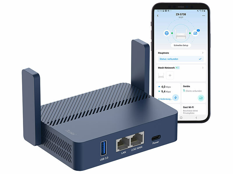 7links Dualband-WiFi-6-Reiserouter WLR-500.vpn, bis 3.000 Mbit/s, WISP, Open-VPN, www.pearl.de (Die Bildrechte liegen bei dem Verfasser der Mitteilung.) 7links Dualband-WiFi-6-Reiserouter WLR-500.vpn, bis 3.000 Mbit/s, WISP, Open-VPN, www.pearl.de (Die Bildrechte liegen bei dem Verfasser der Mitteilung.)