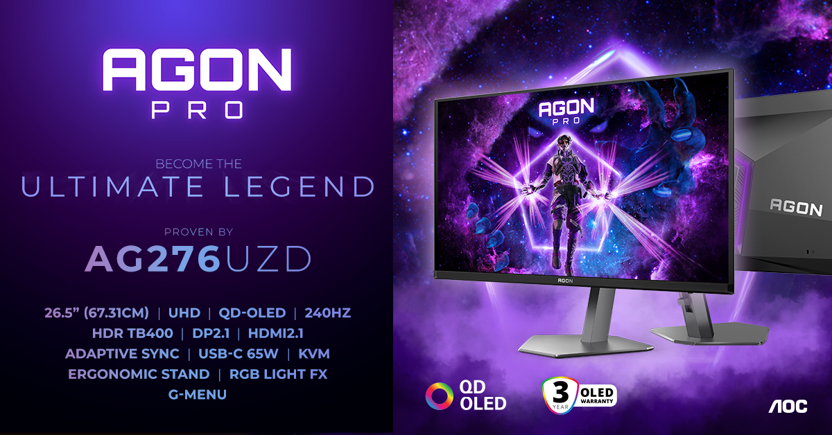 UHD, 240 Hz und QD-OLED: der AGON PRO AG276UZD (Die Bildrechte liegen bei dem Verfasser der Mitteilung.)