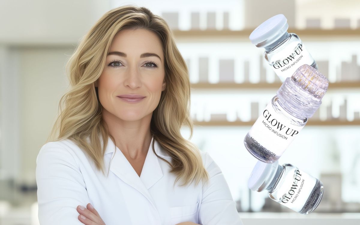SkinGlowUp Produktentwicklerin Michelle H. mit dem neuen Micro Infusion System (© SkinGlowUp)