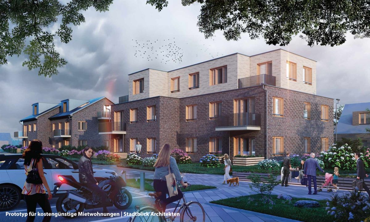 Prototyp für kostengünstige Mietwohnungen | Stadtblick Architekten (© Stadtblick Architekten)