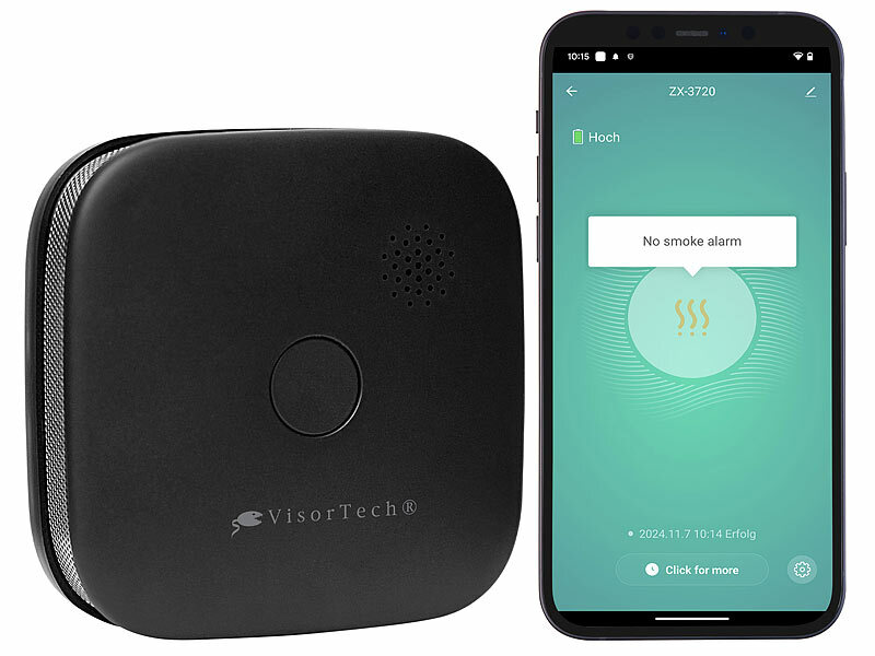 VisorTech Kompakter WLAN-Design-Rauchwarnmelder RWM-190.app mit weltweiter App, www.pearl.de (Die Bildrechte liegen bei dem Verfasser der Mitteilung.) VisorTech Kompakter WLAN-Design-Rauchwarnmelder RWM-190.app mit weltweiter App, www.pearl.de (Die Bildrechte liegen bei dem Verfasser der Mitteilung.)