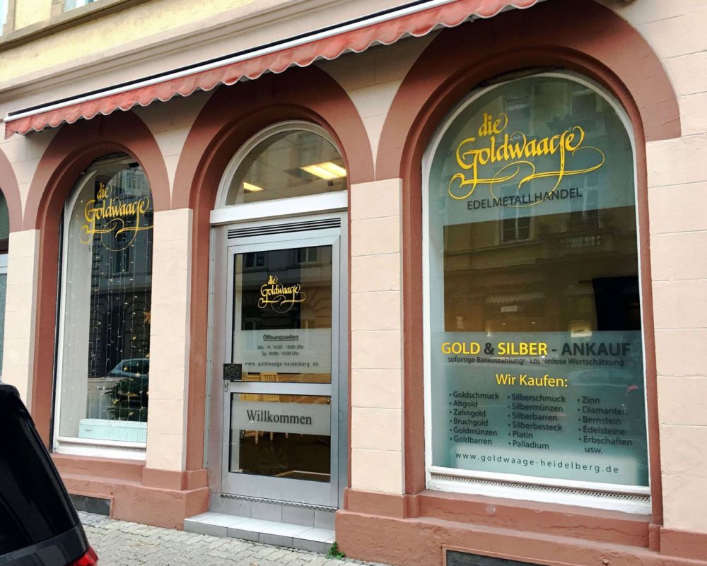 Edelmetallhandel'die Goldwaage' in Heidelberg (Die Bildrechte liegen bei dem Verfasser der Mitteilung.) Edelmetallhandel'die Goldwaage' in Heidelberg (Die Bildrechte liegen bei dem Verfasser der Mitteilung.)
