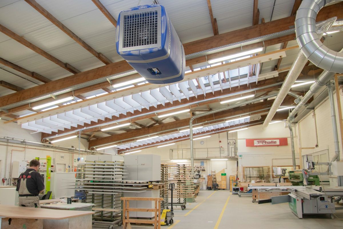 Luftreiniger von Euromate im Einsatz bei Terhalle Holzbau (© Euromate )