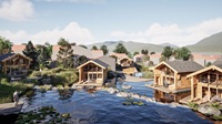Der neu angelegte Naturbadesee (Alpzitt Chalets)